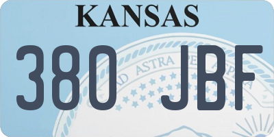 KS license plate 380JBF