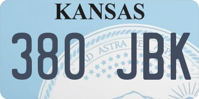 KS license plate 380JBK