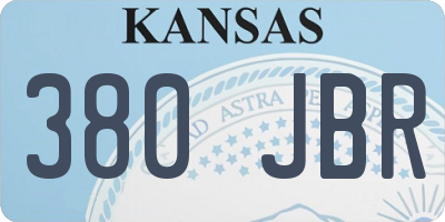 KS license plate 380JBR