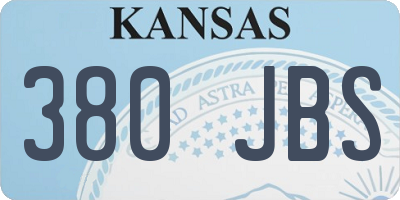 KS license plate 380JBS