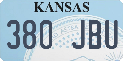 KS license plate 380JBU