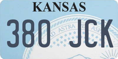 KS license plate 380JCK