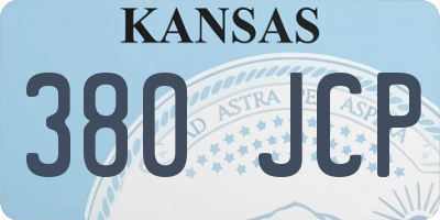 KS license plate 380JCP