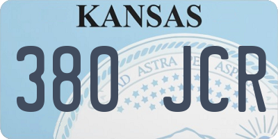 KS license plate 380JCR