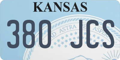 KS license plate 380JCS