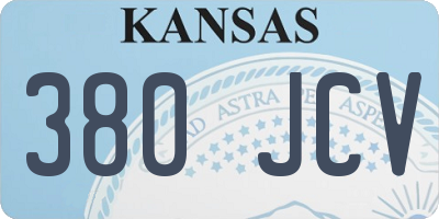 KS license plate 380JCV