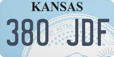 KS license plate 380JDF
