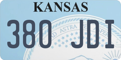 KS license plate 380JDI