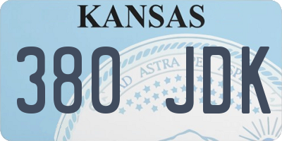 KS license plate 380JDK