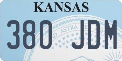 KS license plate 380JDM