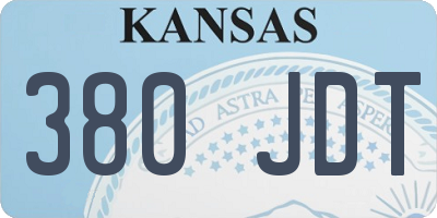 KS license plate 380JDT