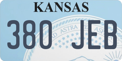 KS license plate 380JEB