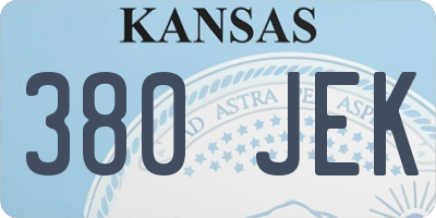 KS license plate 380JEK