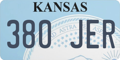 KS license plate 380JER
