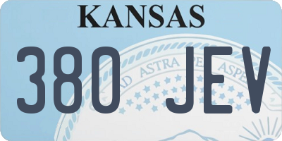 KS license plate 380JEV