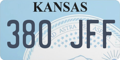 KS license plate 380JFF