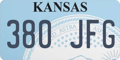 KS license plate 380JFG