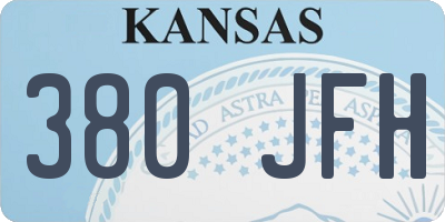 KS license plate 380JFH