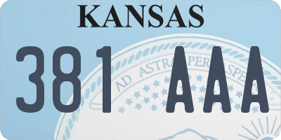 KS license plate 381AAA