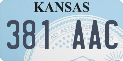 KS license plate 381AAC