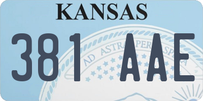 KS license plate 381AAE