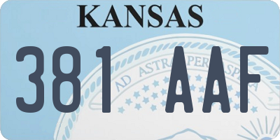 KS license plate 381AAF