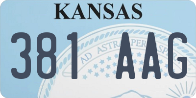 KS license plate 381AAG