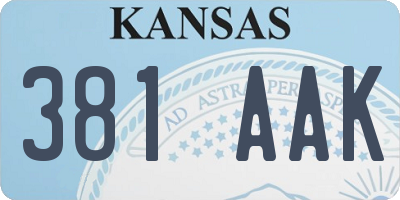 KS license plate 381AAK