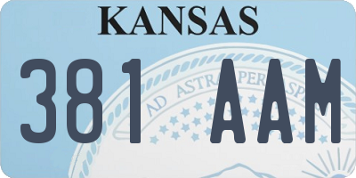 KS license plate 381AAM