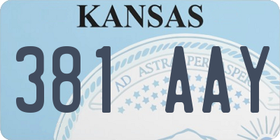 KS license plate 381AAY
