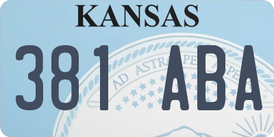 KS license plate 381ABA