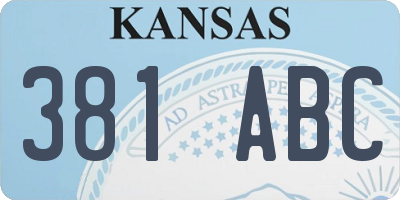 KS license plate 381ABC