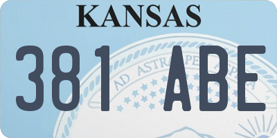 KS license plate 381ABE