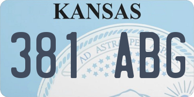 KS license plate 381ABG