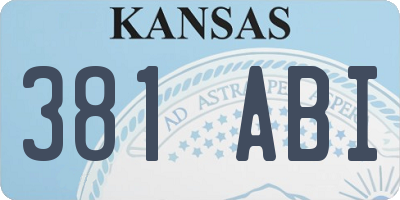 KS license plate 381ABI