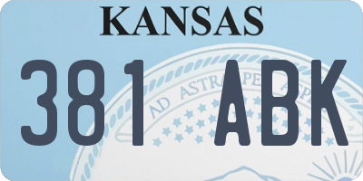 KS license plate 381ABK