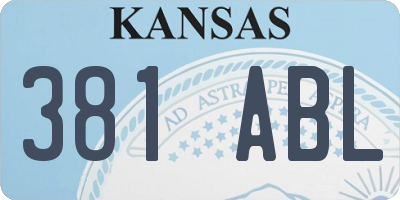 KS license plate 381ABL