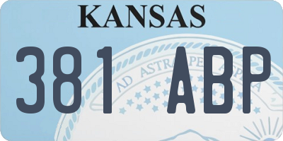KS license plate 381ABP