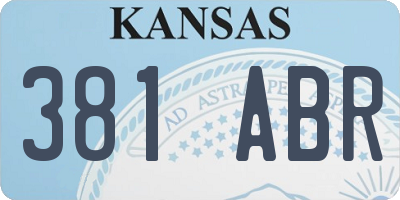 KS license plate 381ABR