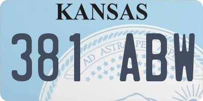 KS license plate 381ABW