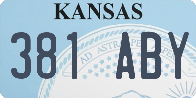 KS license plate 381ABY