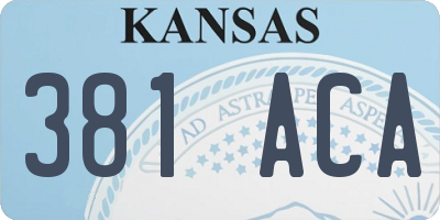 KS license plate 381ACA