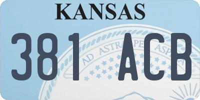 KS license plate 381ACB