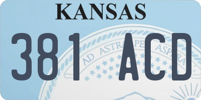 KS license plate 381ACD