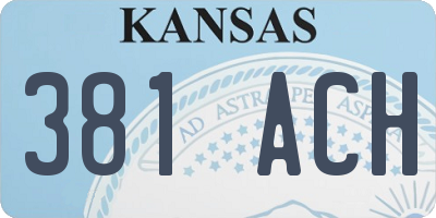 KS license plate 381ACH