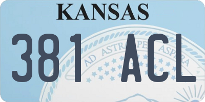 KS license plate 381ACL