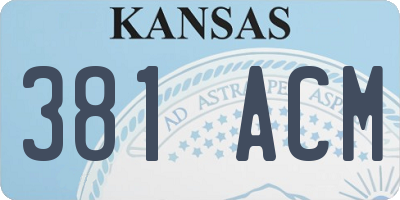 KS license plate 381ACM