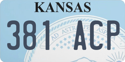 KS license plate 381ACP