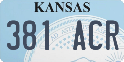 KS license plate 381ACR