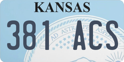 KS license plate 381ACS